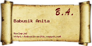 Babusik Anita névjegykártya